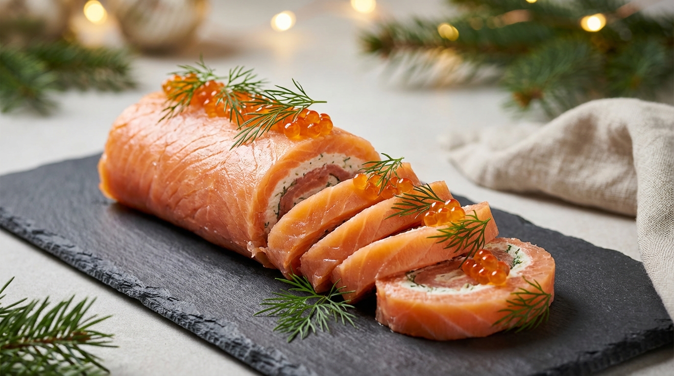 découvrez la recette facile et originale du saumon en bûchette froide, une option fraîche et élégante qui révolutionne les classiques des repas de réveillon.